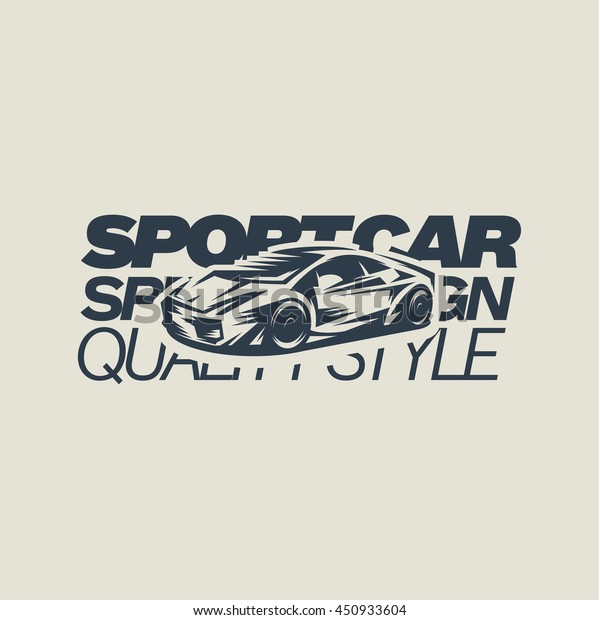 Sports Logo Car Minimalist Style One Stock Vector Royalty Free