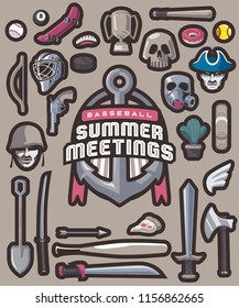 Sports Logo Creator Illustration Set