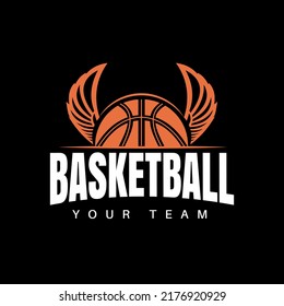 Sports logo design with basketball My two vector illustration,template