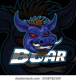 Sports logo design boar mascot animal boar mascot vector logo illustration esports