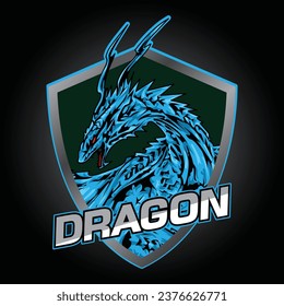 sports logo design dragon mascot animal dragon head mascot vector logo illustration wild dragon head mascot, dragon head badge design for team eSports Vector Illustration