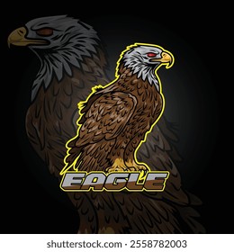 Sports logo design eagle mascot animal eagle mascot vector logo illustration esports