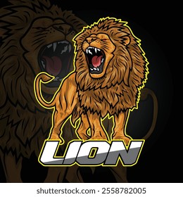 Sports logo design lion mascot animal lion mascot vector logo illustration esports