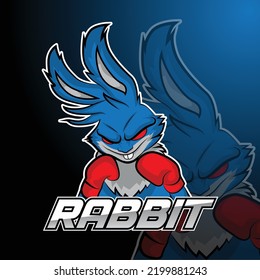 Sports Logo Design Rabbit Mascot Animal Rabbit Mascot Vector Logo Illustration Rabbit Mascot Rabbit Badge Design For ESports Team Vector Illustration