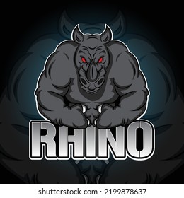 sports logo design rhino rhinoceros mascot animal rhinoceros mascot vector logo illustration rhinoceros mascot rhinoceros badge design for eSports team vector illustration