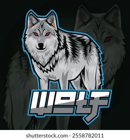 Sports logo design wolf mascot animal wolf mascot vector logo illustration esports.