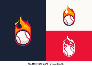 sports logo fire baseball illustration