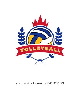 sports logo fire volleyball illustration