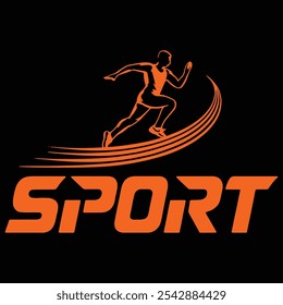 logotipo esportivo com vetor de corrida.