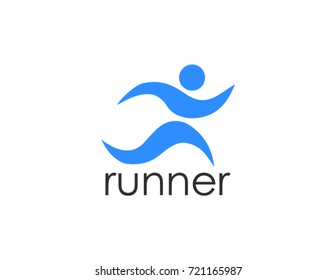 Sports logo. Simple and stylized athlete.