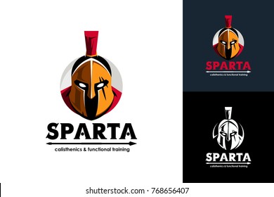 sports logo template with spartan helmet 