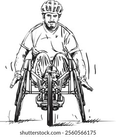 Sports Man on Wheel chair Illustrations