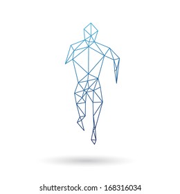 Sports man running abstract isolated on a white backgrounds