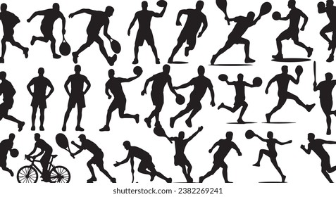 sports man vector silhouette set