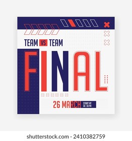 sports match day design, match day social media ads design template