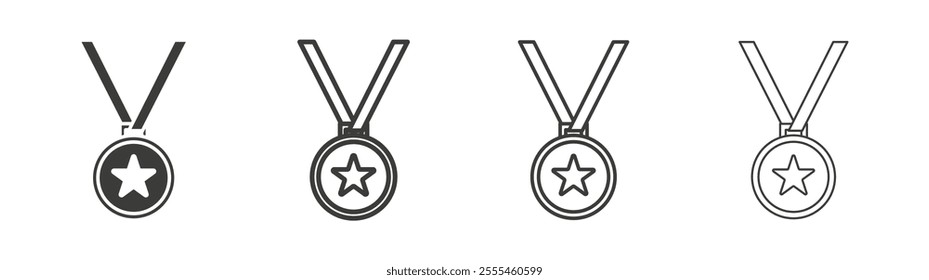 Sports medal icon pack. vector illustration