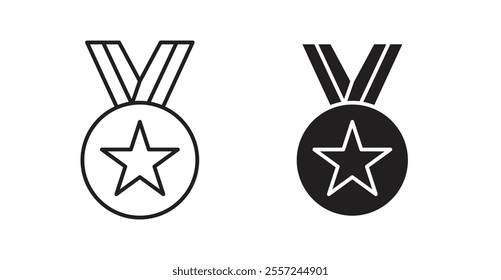 Sports medal Icon set. vector illustration set