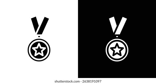 Sports medal icon in solid flat trendy design style.
