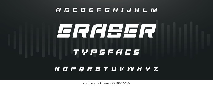 Sports minimal tech font letter set. Luxury vector typeface for company. Modern gaming fonts logo design.