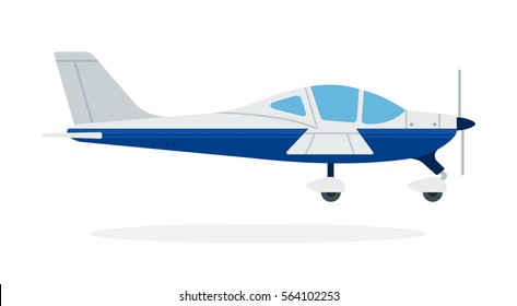 Sports monoplane vector flat material design object. Isolated illustration on white background.