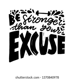 Sports motivational hand lettering quote. Free hand style quote.