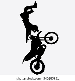 sports, motocross, fmh shadow motorcycle silhouette EPS 10