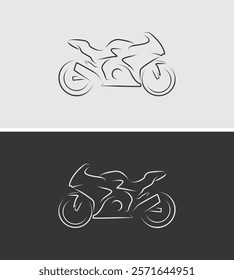 Sports motorbike silhouette design. Motor vehicle silhouette concept