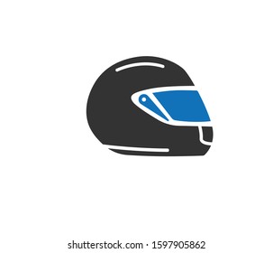 Sports Motorcycle Helmet Icon Vector Isolated 