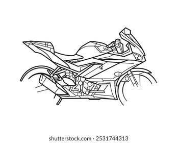  Esportes motocicleta linha arte ilustração metal arte