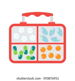 Sports nutrition and first aid kit. flat vector illustration isolate on a white background