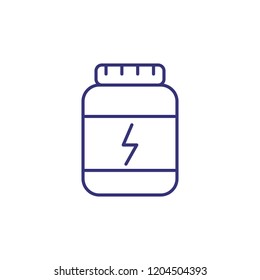 Sports nutrition line icon. Fitness concept. Diet, fitness, bodybuilding. Vector illustration for topics like sport, fitness, training