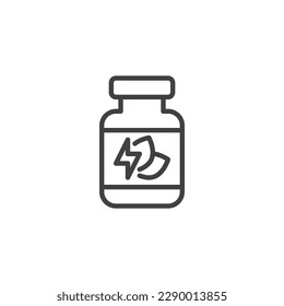 Sports nutrition line icon. linear style sign for mobile concept and web design. Food supplements outline vector icon. Symbol, logo illustration. Vector graphics