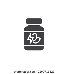 Sports nutrition vector icon. filled flat sign for mobile concept and web design. Food supplements glyph icon. Symbol, logo illustration. Vector graphics