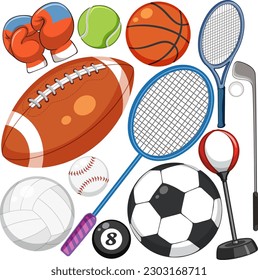 Sports Objects Collection in Vector illustration