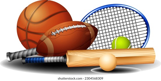 Sports Objects Collection in Vector illustration