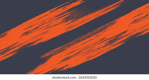 Sports orange background design with abstract modern template. Vector illustration of sports players in different activities. football, basketball, baseball, rugby, sports grunge background