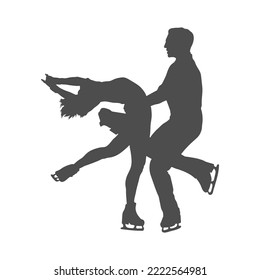 Sports. Pair Figure Skating. Female And Male Silhouette Of Figure Skaters. Flat Design