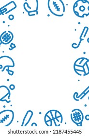 Sports pattern background for graphic design.A-size vertical frame.