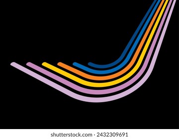 Sports pattern from colored lines in retro style. Abstract vector background