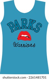 Sports patterns placed on the t-shirt consisting of colored texts suitable for textiles