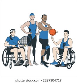 Deportistas o deportistas discapacitados, competición deportiva para deportistas discapacitados. Personas discapacitadas para el deporte en acción, silla de ruedas, , Corriendo, Baloncesto. Página De Inicio Del Equipo De Atletas Paralímpicos. 1976