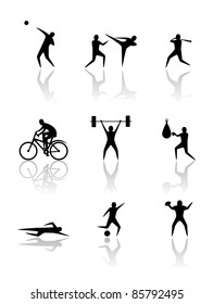 Sports. People silhouettes