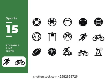 Sports Pictograms Infographics – Editable Vector Icon Collection