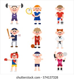 sports player character vector illustration flat design