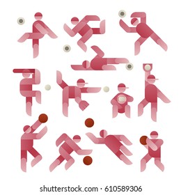 diseño plano de ilustración vectorial de forma geométrica del jugador deportivo