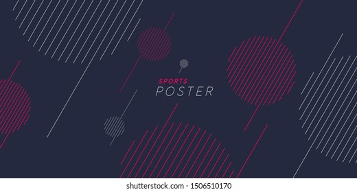 Sports poster. Abstract background with dynamic shapes. Vector template for design.
