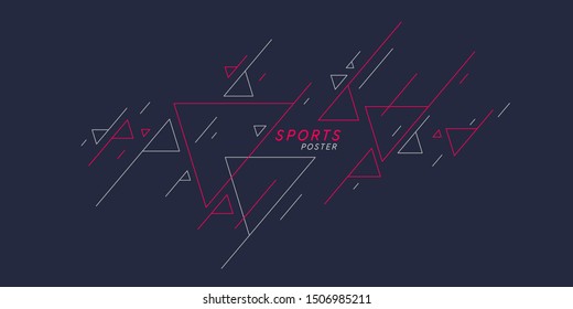 Sports poster. Abstract background with dynamic shapes. Vector template for design.