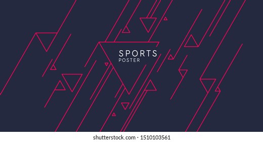 Sports Poster. Abstract Background With Dynamic Shapes. Vector Template For Design.