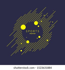 Sports Poster. Abstract Background With Dynamic Shapes. Vector Template For Design.