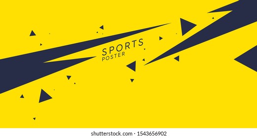 Sports poster. Abstract background with dynamic shapes. Vector template for design.